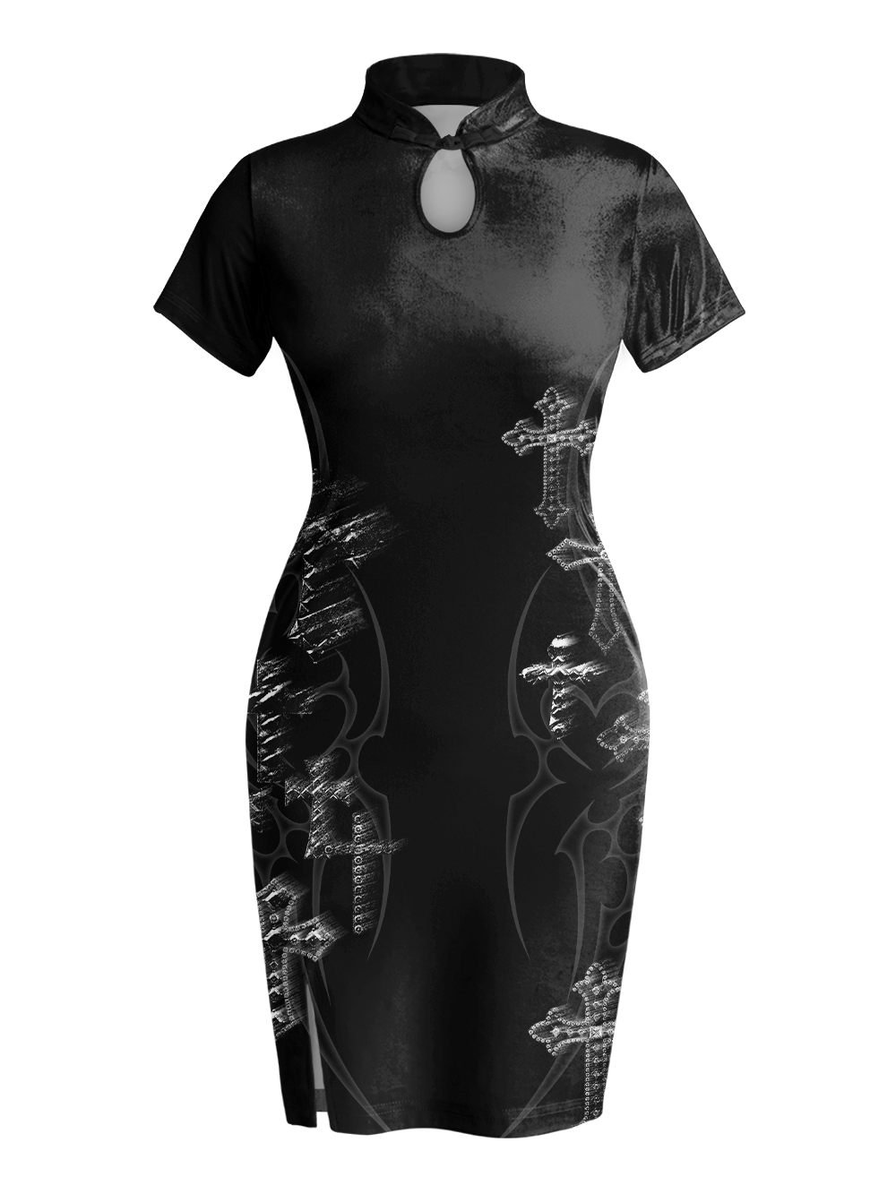 GOTH CROSS QIPAO MINI DRESS
