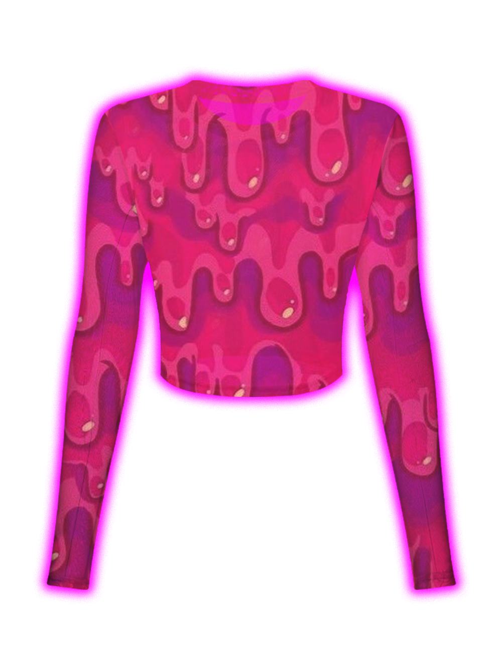 Hot Melt Pink Liquid Drip Mesh Top