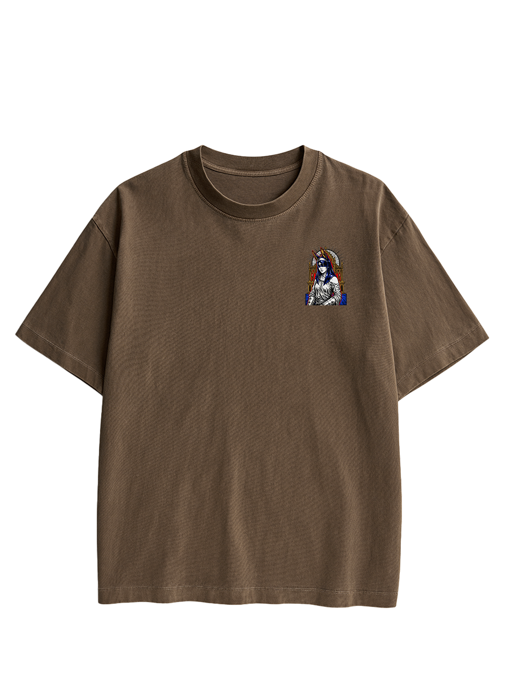 GOTHIC NUN WITH BUNNY EARS CHURCH DOUBLE SIDED PRINT WASHED TSHIRT