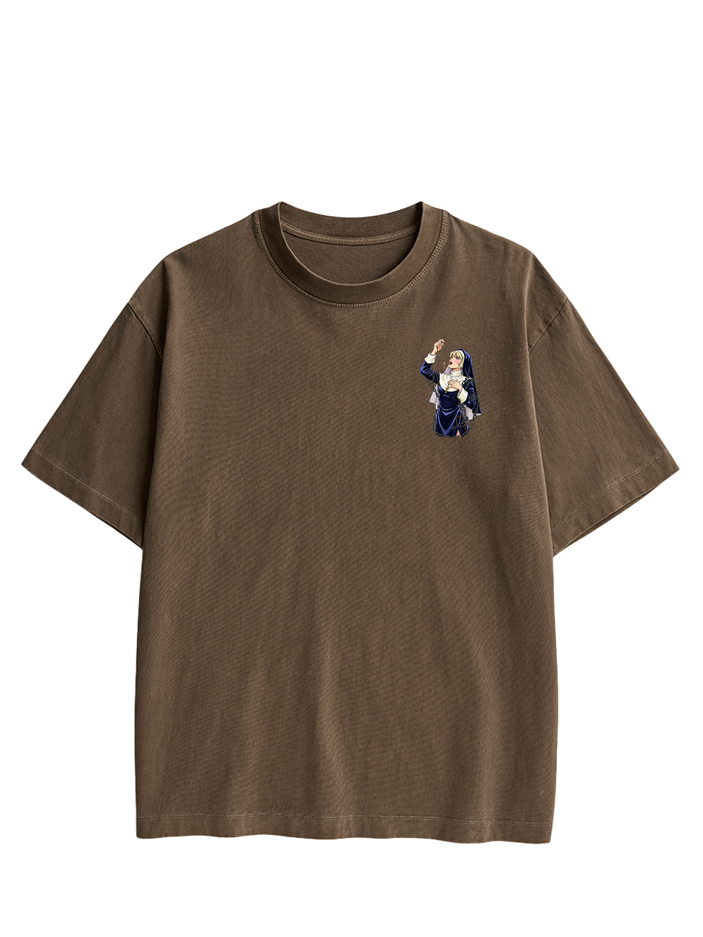 LICKING MANGA NUN DOUBLE SIDED PRINT WASHED TSHIRT