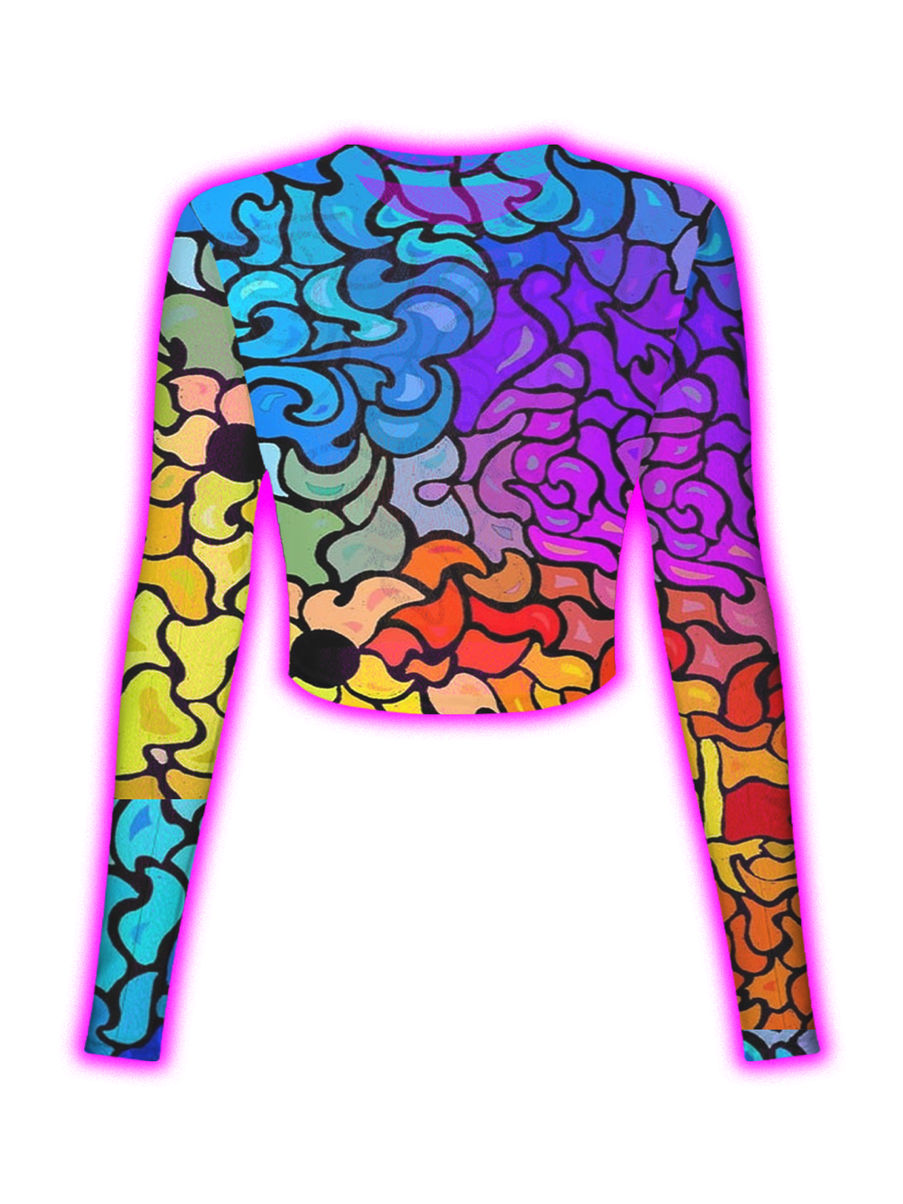RAINBOW SWIRL PSYCHEDELIC MESH TOP