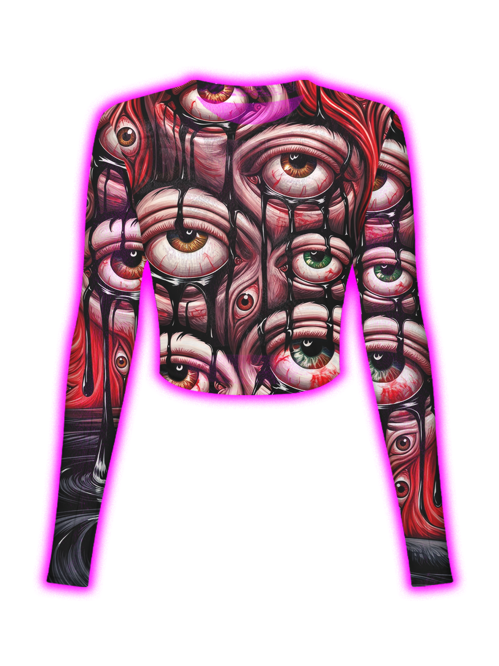 BLOODSHOT MELTING EYES MESH TOP