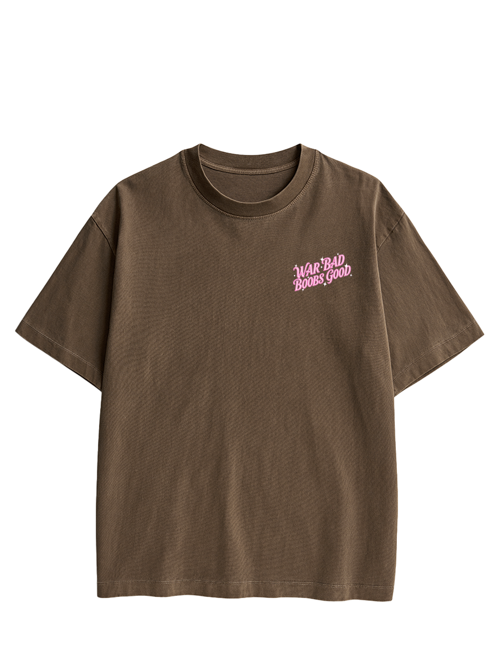WAR BAD BOOBS GOOD DOUBLE SIDED PRINT WASHED TSHIRT