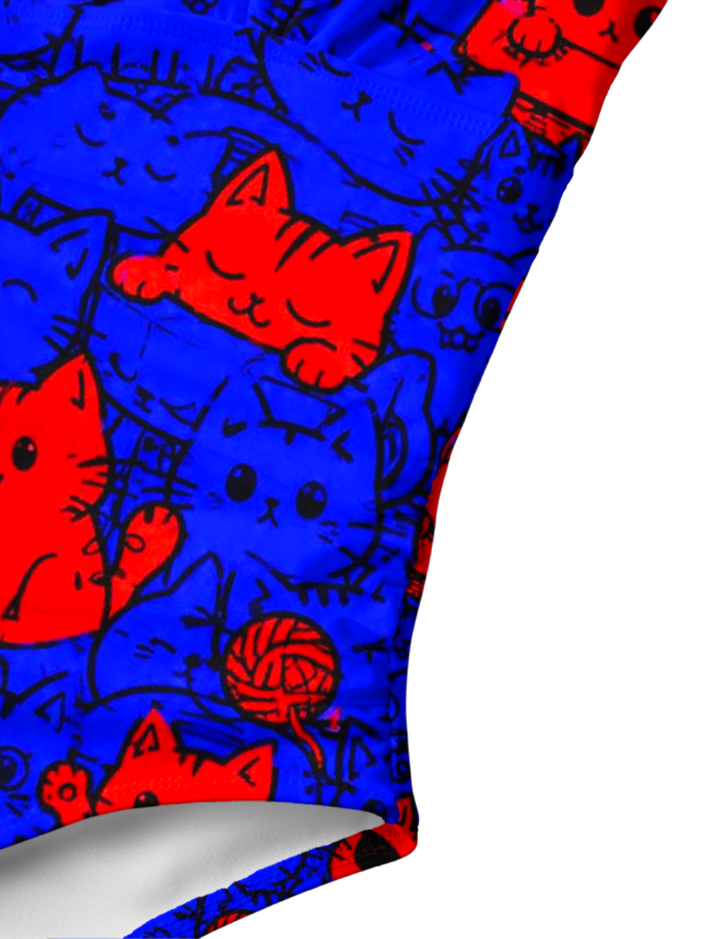 NEON KITTIES V-NECK ONE PIECE SWIMSUIT