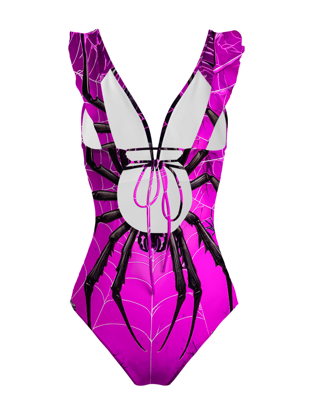 PINK VENOM SPIDER V-NECK ONE PIECE SWIMSUIT