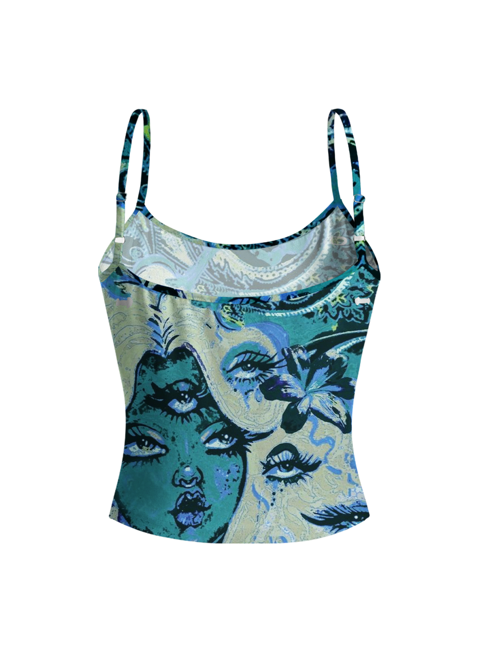 MYSTIC MERMAID DREAM FULL-PRINT SPAGHETTI-STRAP TOP
