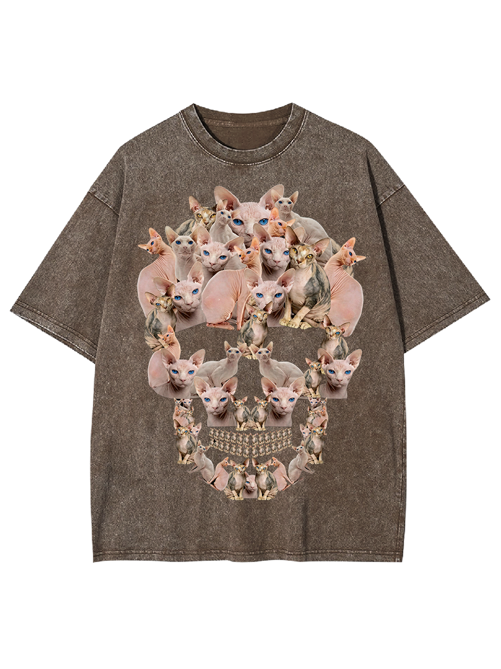 Feline Skull Society Washed Tshirt