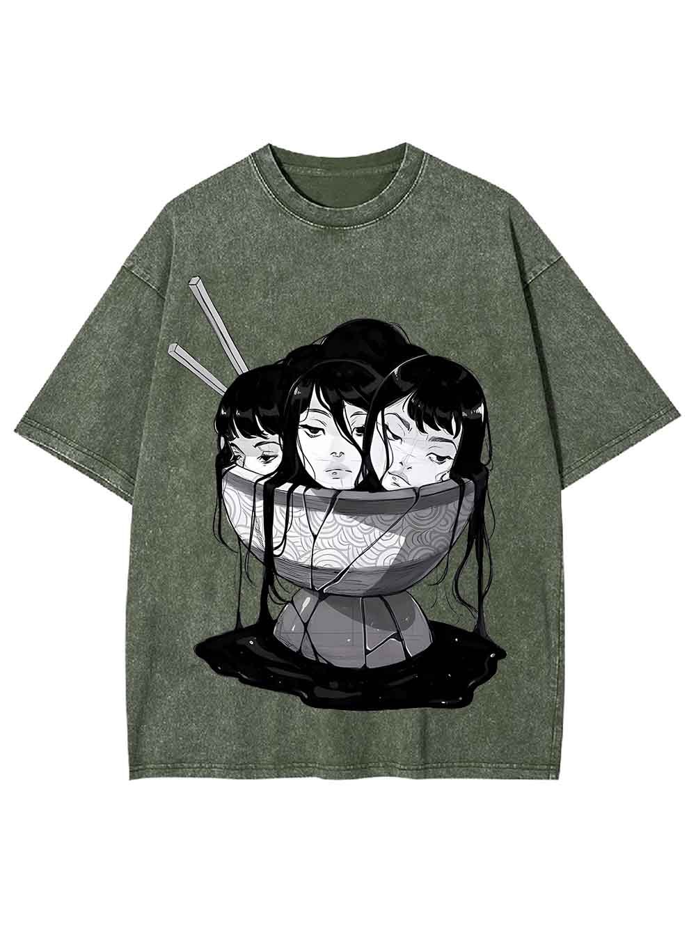 Three Faces in a Bowl Washed Tshirt