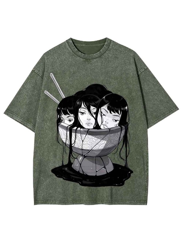 Three Faces in a Bowl Washed Tshirt