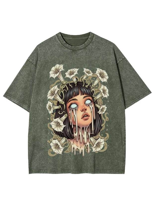 Mandala Melting Girl Washed Tshirt