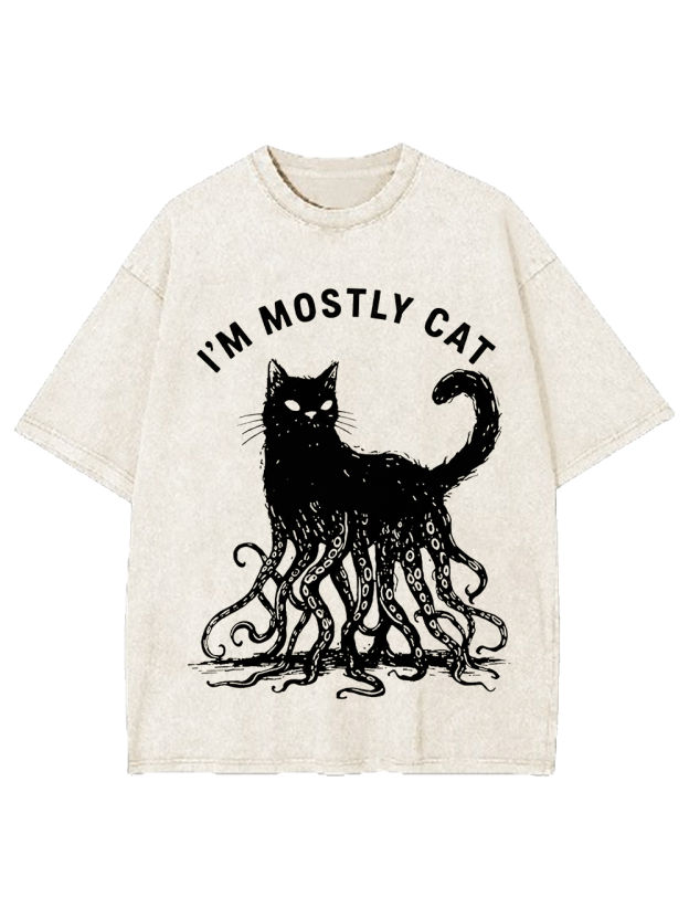 I Am Mostly Cat Washed Tshirt