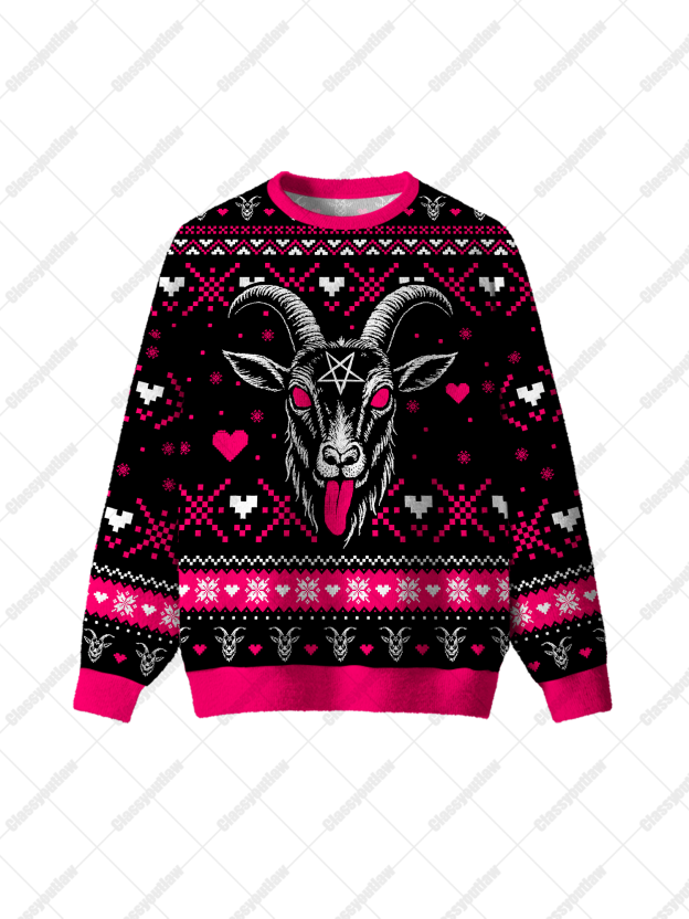 Dark Goat Demon UGLY CHRISTMAS SWEATSHIRT