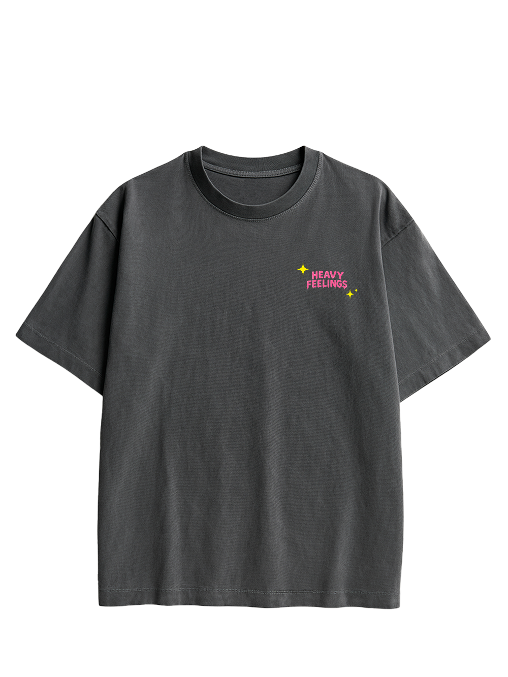 HEAVY FEELINGS Double Sided Print Washed TShirt