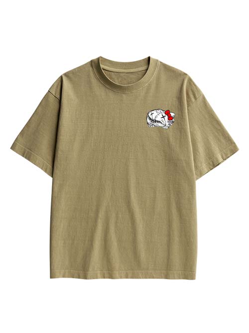 Tomie And Hello Kitty Double Sided Print Washed TShirt