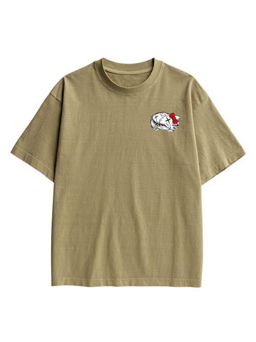 Tomie And Hello Kitty Double Sided Print Washed TShirt