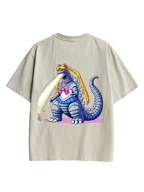 Sailor Godzilla Double Sided Print Washed TShirt