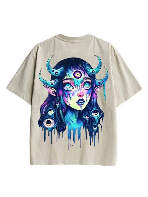 Celestial Visionary Double Sided Print Washed TShirt