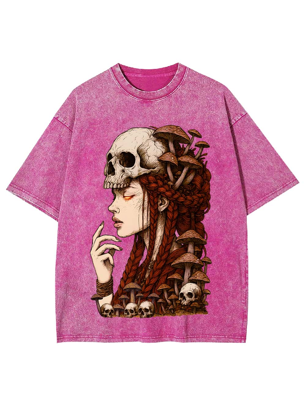 Skeleton Mushroom Witch Washed Tshirt