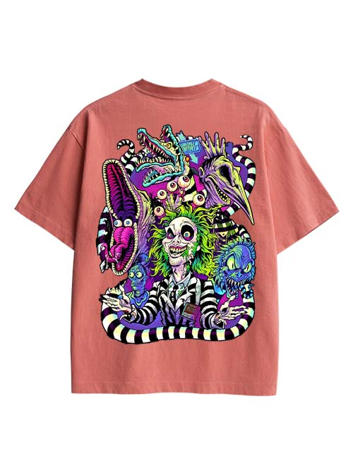 Clown Double Sided Print Washed TShirt