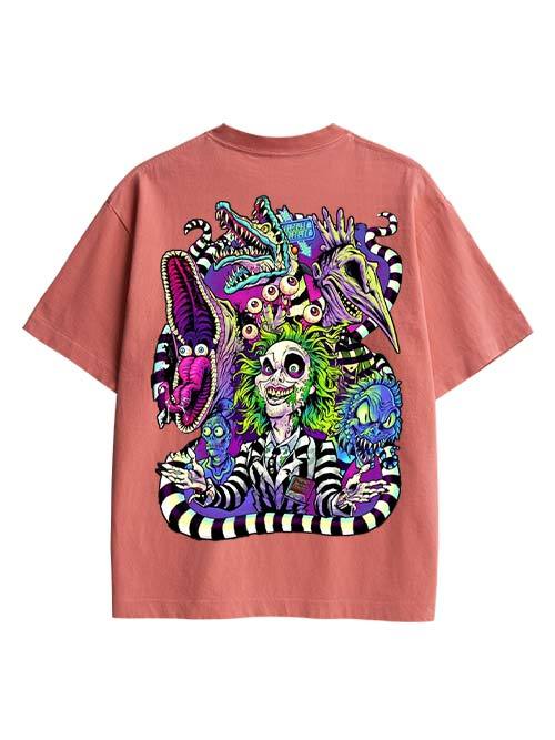 Clown Double Sided Print Washed TShirt