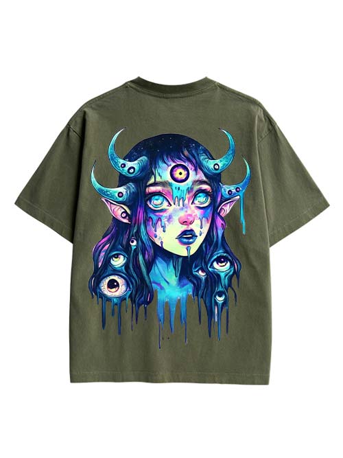 Celestial Visionary Double Sided Print Washed TShirt