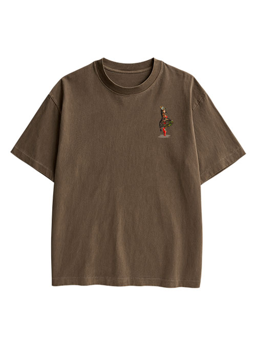 Tattooed Warrior Double Sided Print Washed TShirt