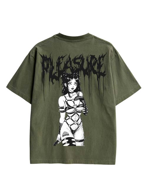 Pleasure Double Sided Print Washed TShirt