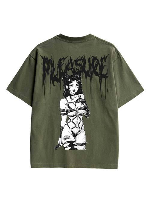Pleasure Double Sided Print Washed TShirt