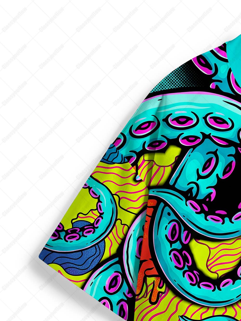 Trippy Tentacles Color Explosion Eco Oversized Graphic Tees
