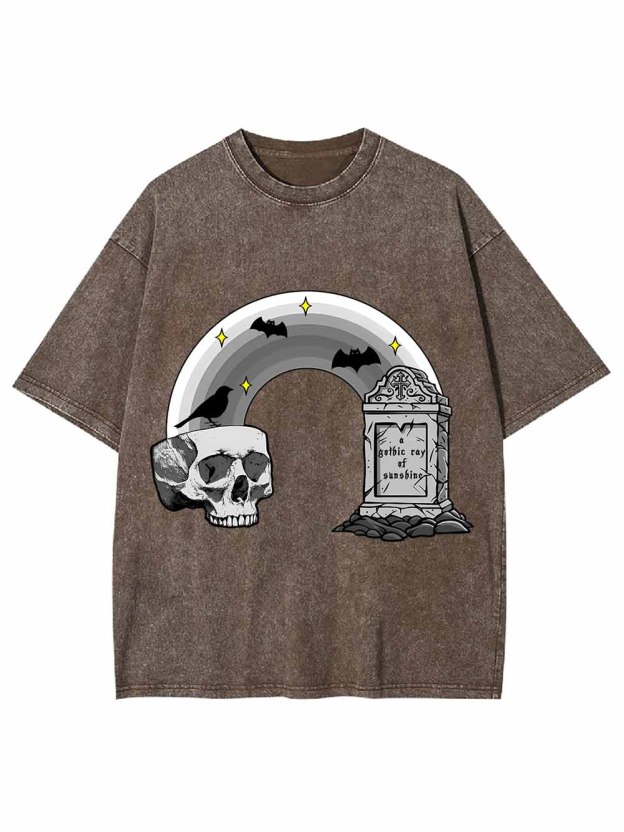 SKULL AND TOMBSTONE MEMO WASHED TSHIRT