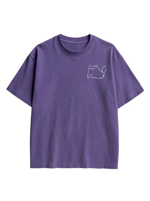 Ibuprofen Cat Double Sided Print Washed TShirt