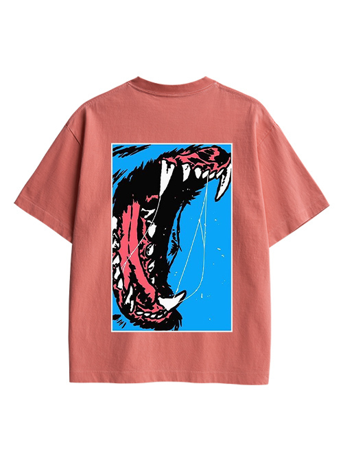 Beast Roar Double Sided Print Washed TShirt