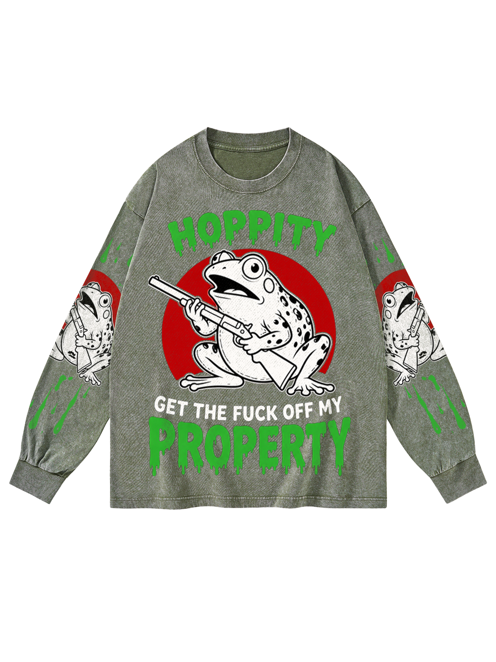 ANGRY FROG WASHED LONG-SLEEVE GRAPHIC TSHIRT