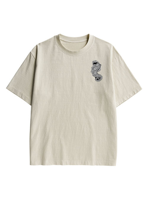 Tentacle Double Sided Print Washed TShirt