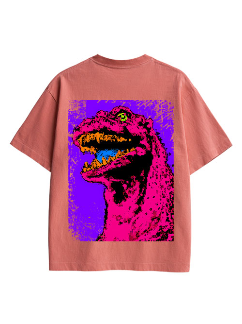 Neon Roar Double Sided Print Washed TShirt