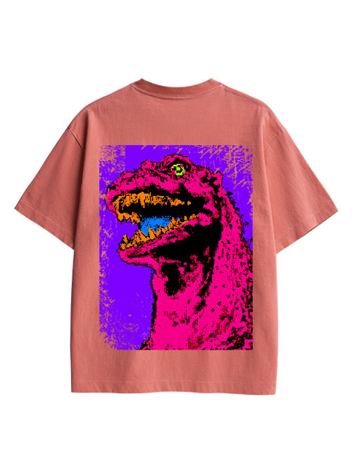 Neon Roar Double Sided Print Washed TShirt