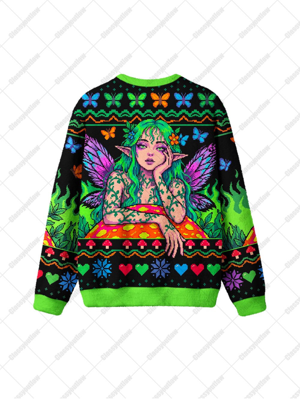 ELF WINGS UGLY CHRISTMAS SWEATSHIRT