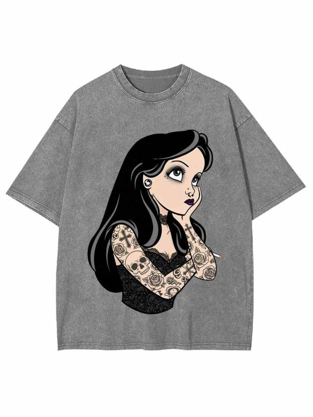 Tattooed Girl Washed Tshirt