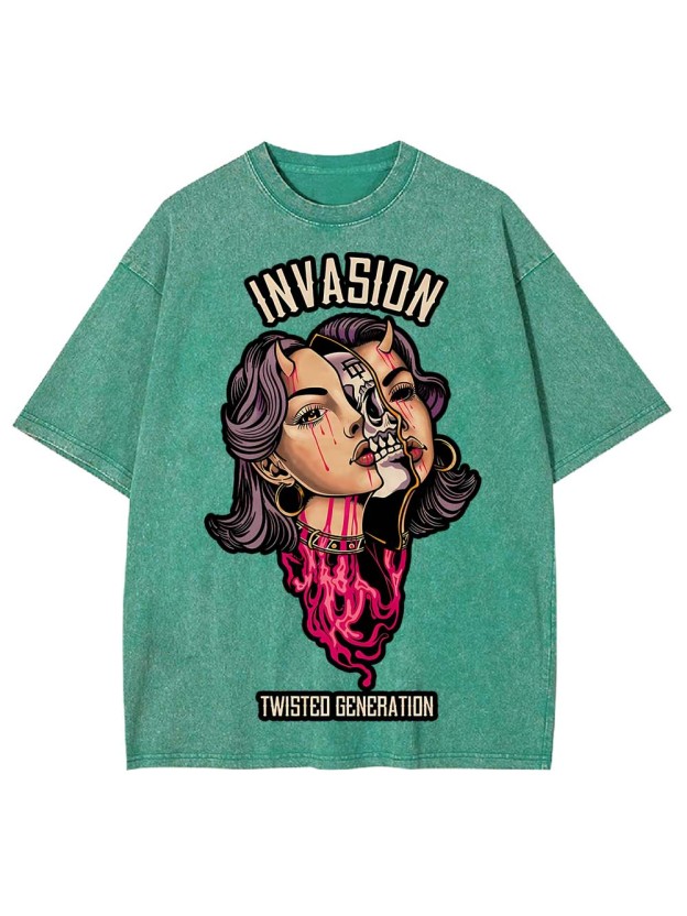 INVASION TWISTED GENERATION WASHED TSHIRT