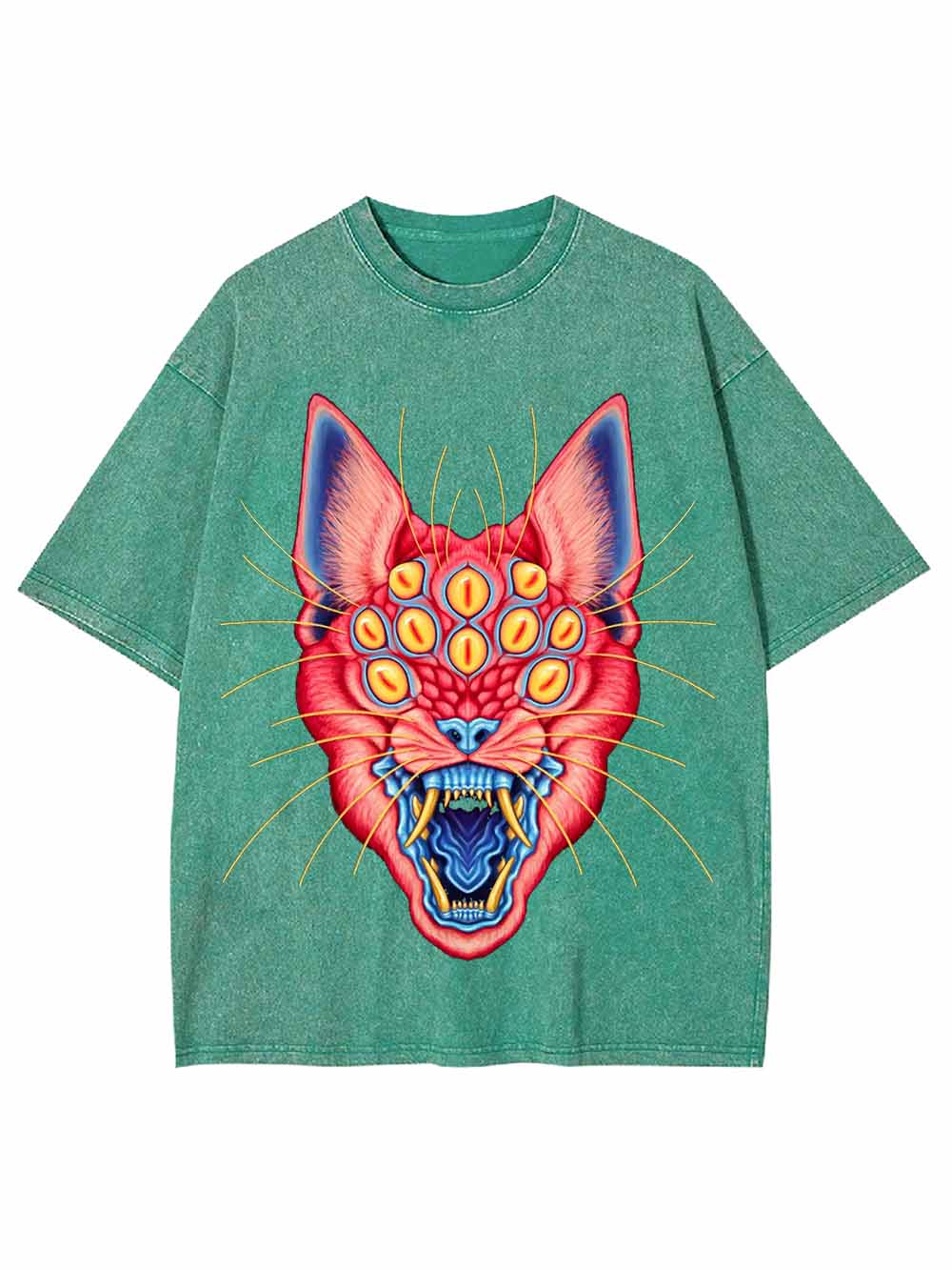 MULTI EYED PANTHER WASHED TSHIRT
