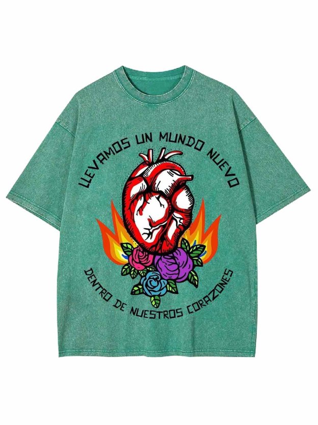 CORAZON FLOR WASHED TSHIRT