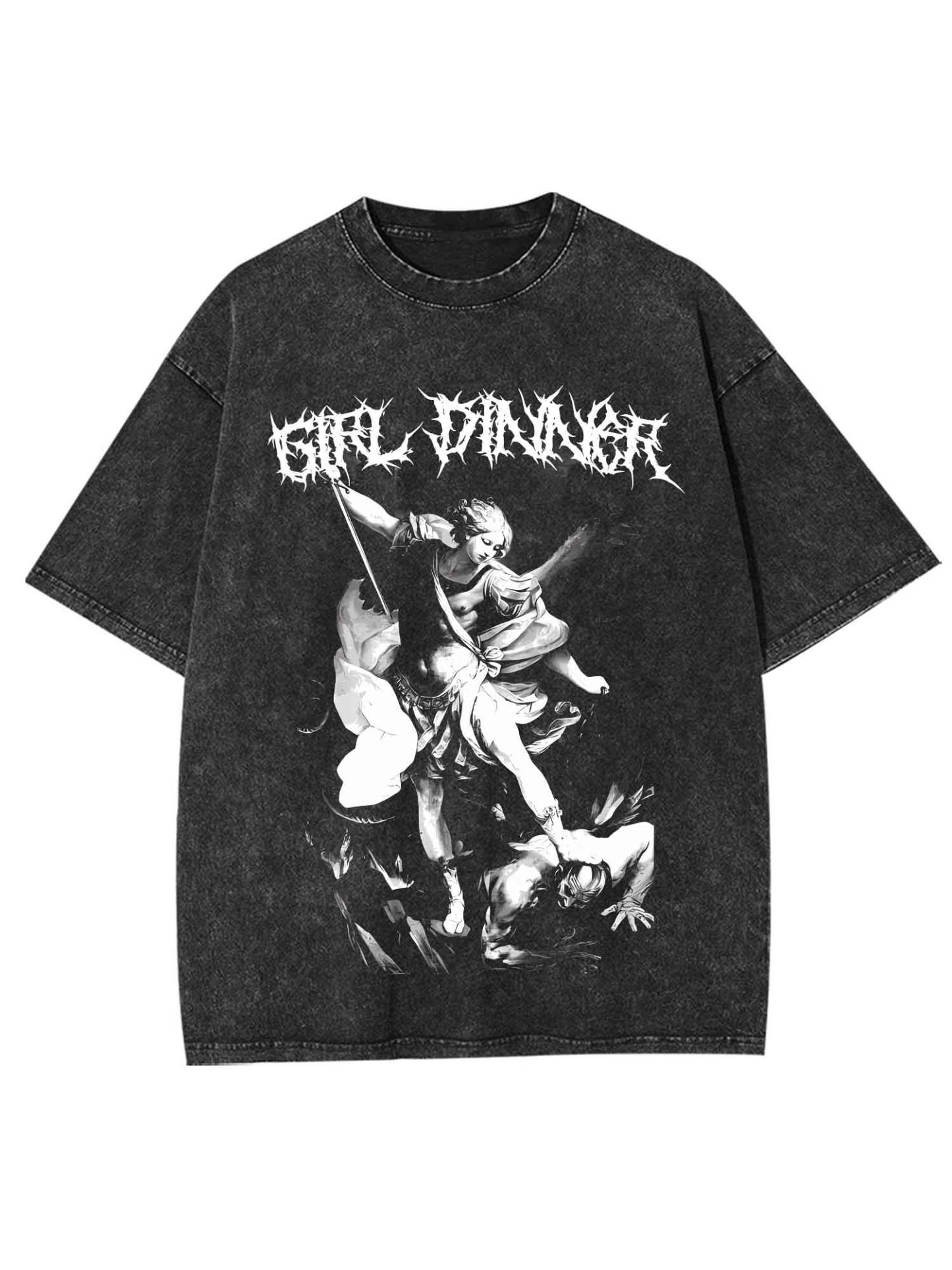 Girl Dinner Washed Tshirt-ClassyOutlaw Sale