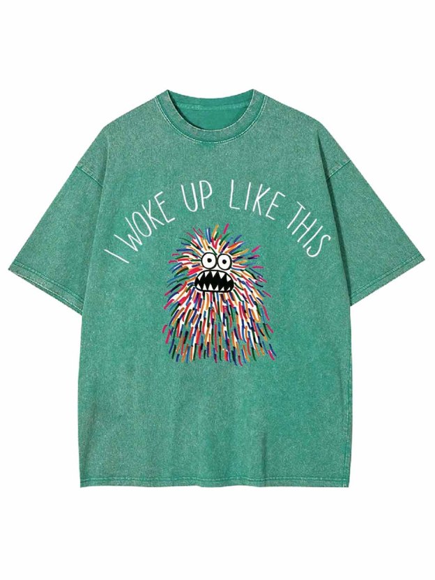 COLORFUL MONSTER WAKE UP WASHED TSHIRT
