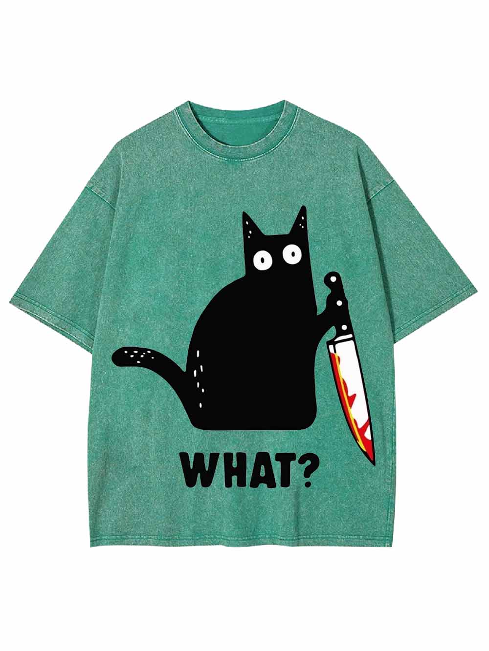 BLACK CAT CONFUSION WASHED TSHIRT