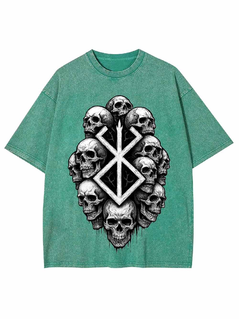 SKULL EMBLEM WASHED TSHIRT