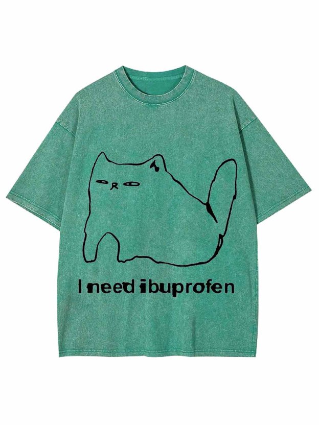 IBUPROFEN CAT WASHED TSHIRT