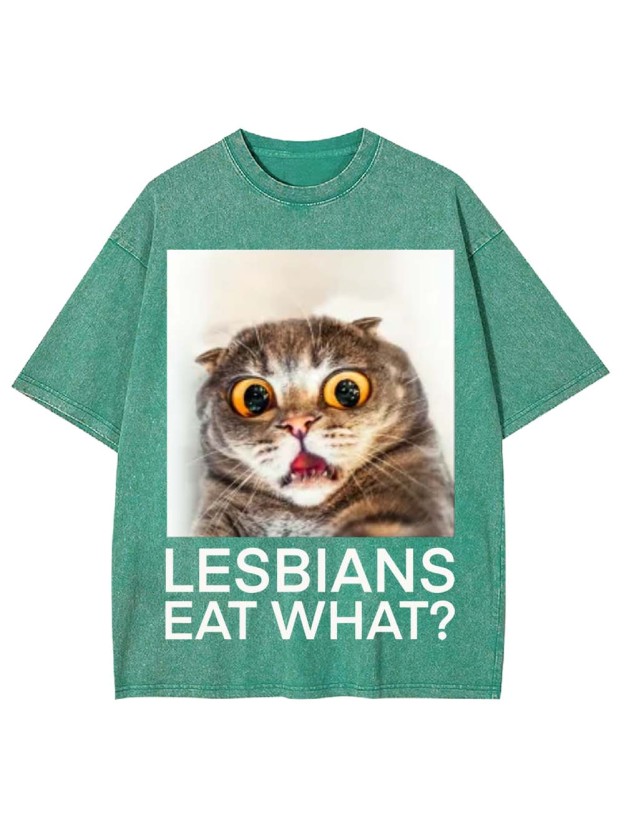 LESBIANS EAT WHAT? WASHED TSHIRT