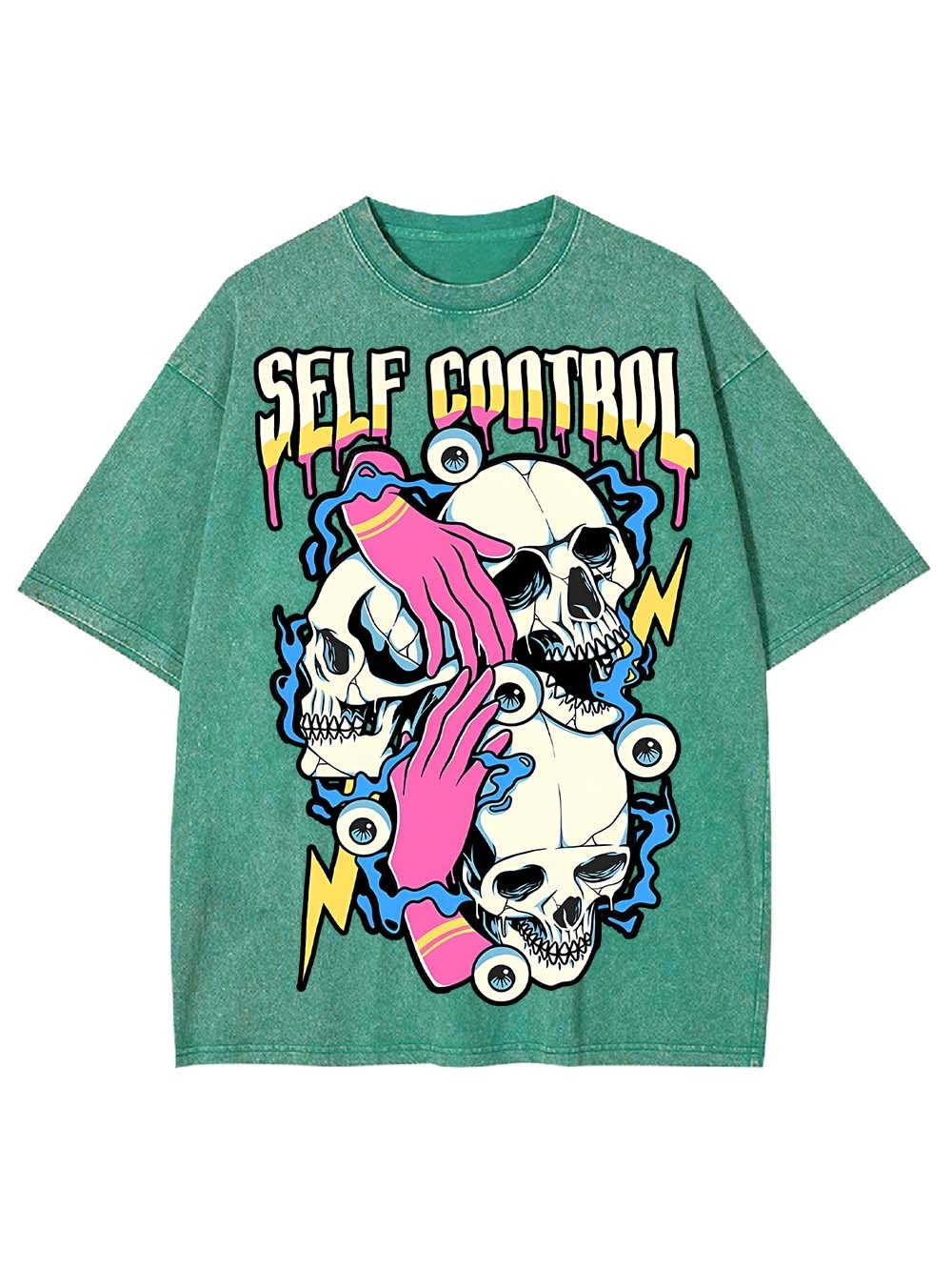 SELF CONTROL CHAOS WASHED TSHIRT