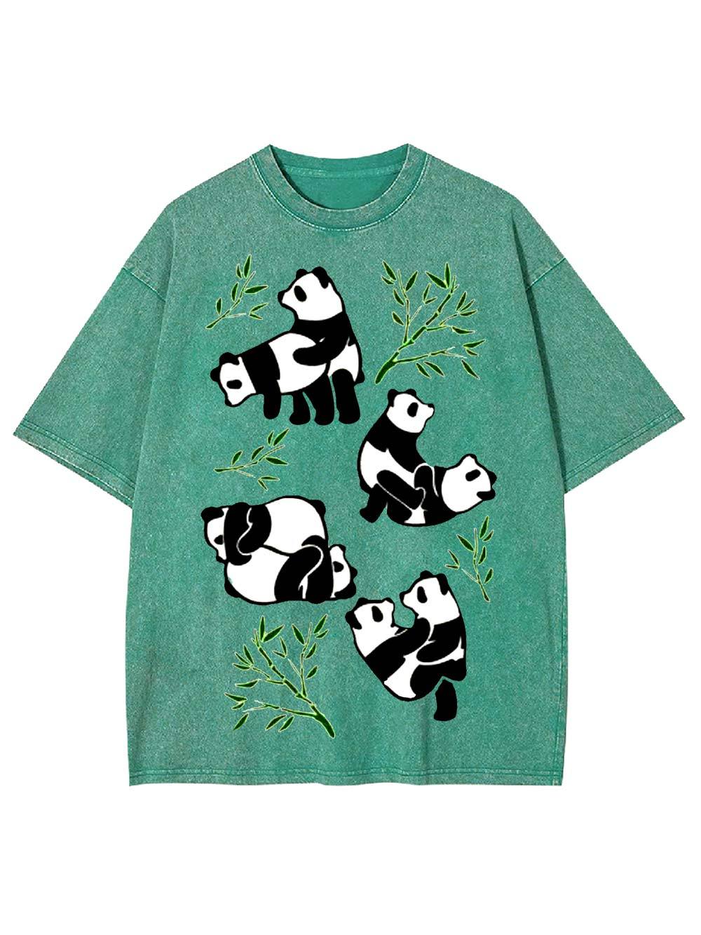 Playful Pandas and Bamboo Washed Tshirt