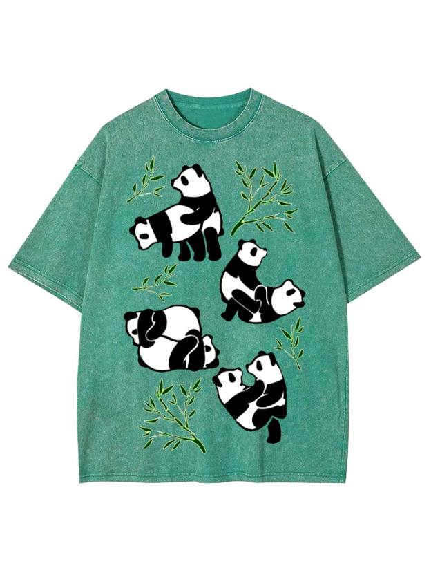 Playful Pandas and Bamboo Washed Tshirt